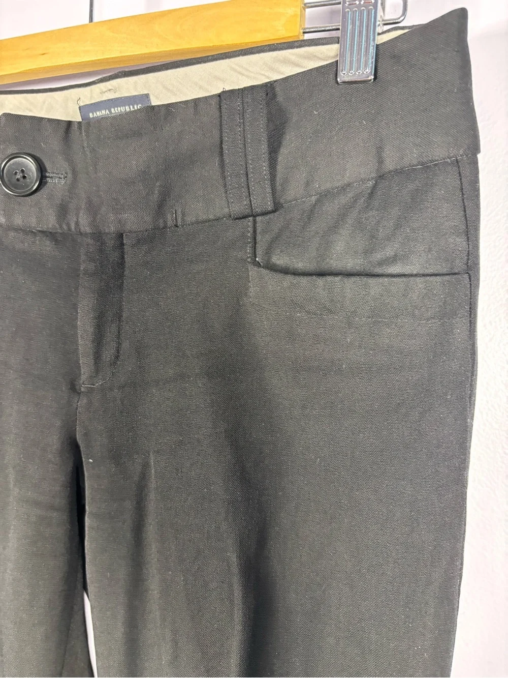 Banana Republic Black Martin Fit Stretch Comfy Chic Boot Cut Dress Pants 6 - Picture 4 of 7